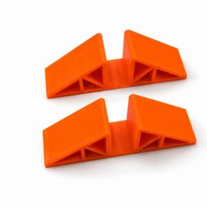 Zestaw dwóch pomarańczowych uchwytów do płyt meblowych 18 mm